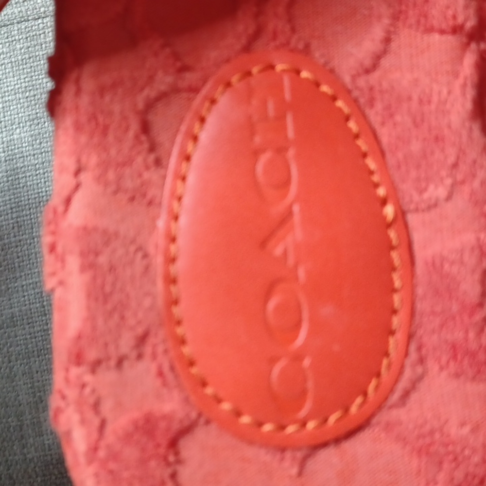 Coach Noelle Sandal In Signature Terry Cloth Red Orange Size 9B Retro Vibes NEW - Picture 8 of 12